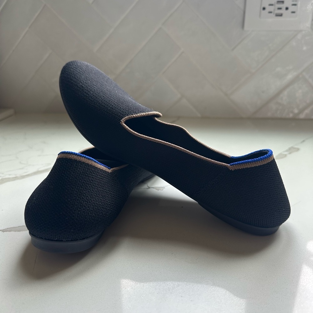 Rothy's Black Loafers with Blue Accent - size 11